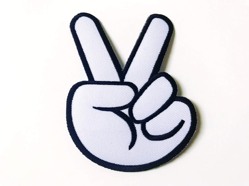 Tyga_Thai TH Two Fingers Peace Victory Sign White Color Logo Patches Sew Iron on Embroidered Applique Badge Sign Patch Clothing Costume - Image 2